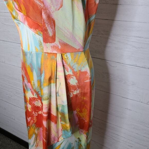 Tahari Sleeveless Multi Colored Print Dress Size 6 Petite - Picture 7 of 12